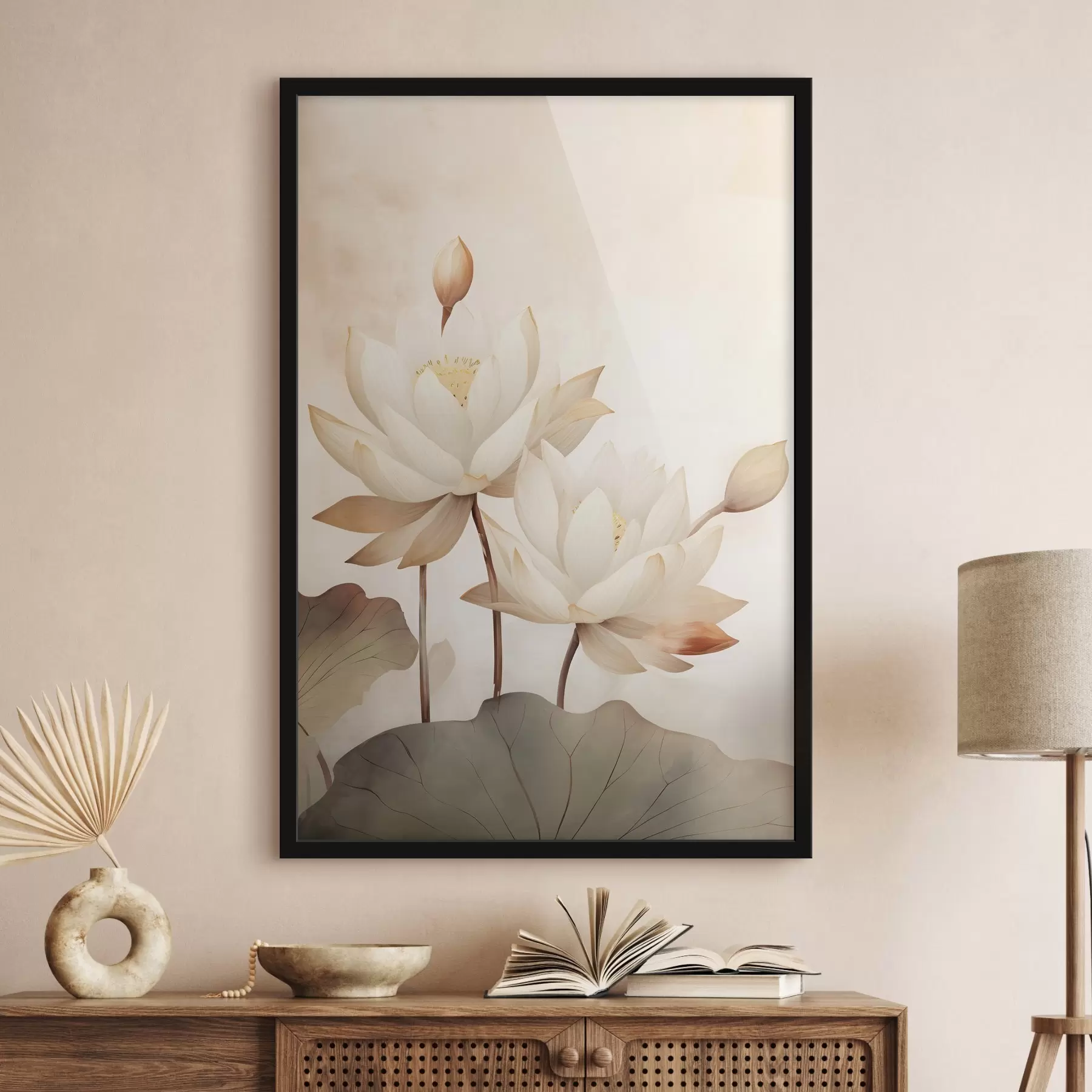 Fotobehang Grote lotusbloemen f46069