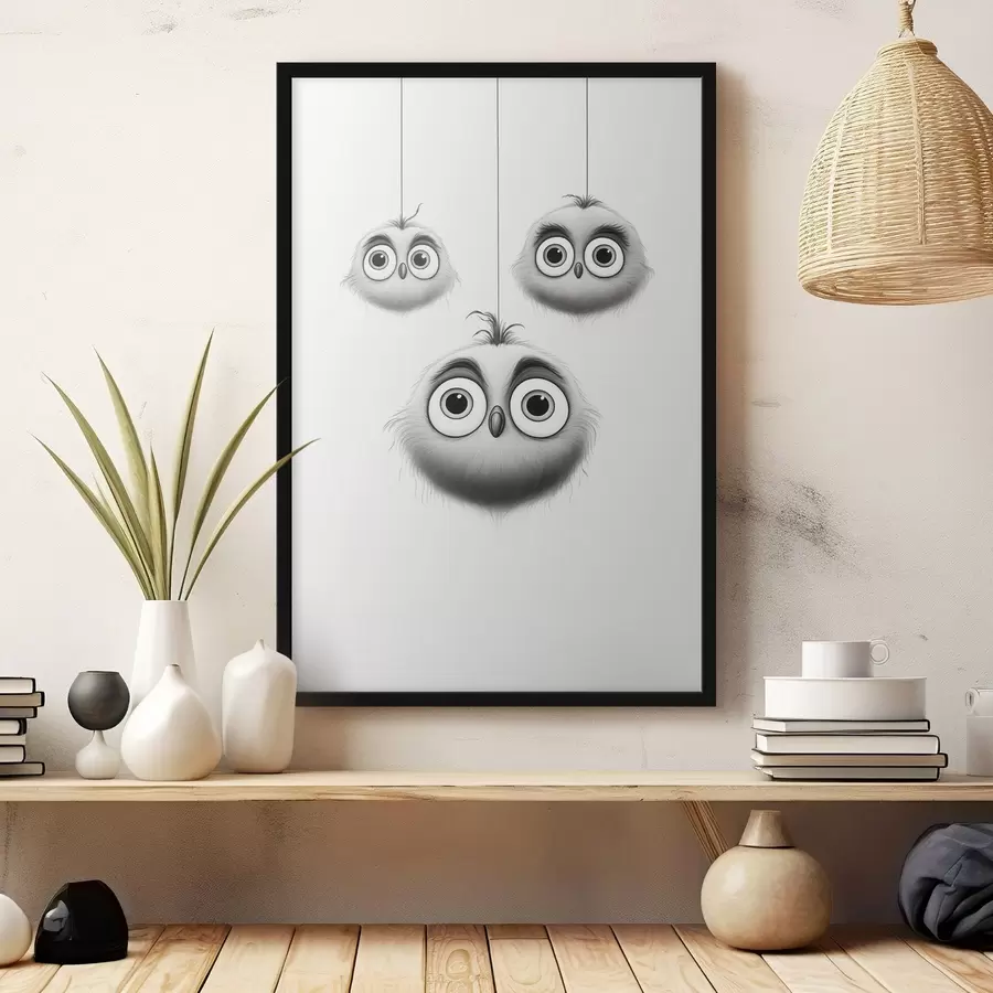 Fotobehang Drie schattige vogeltjes f46072