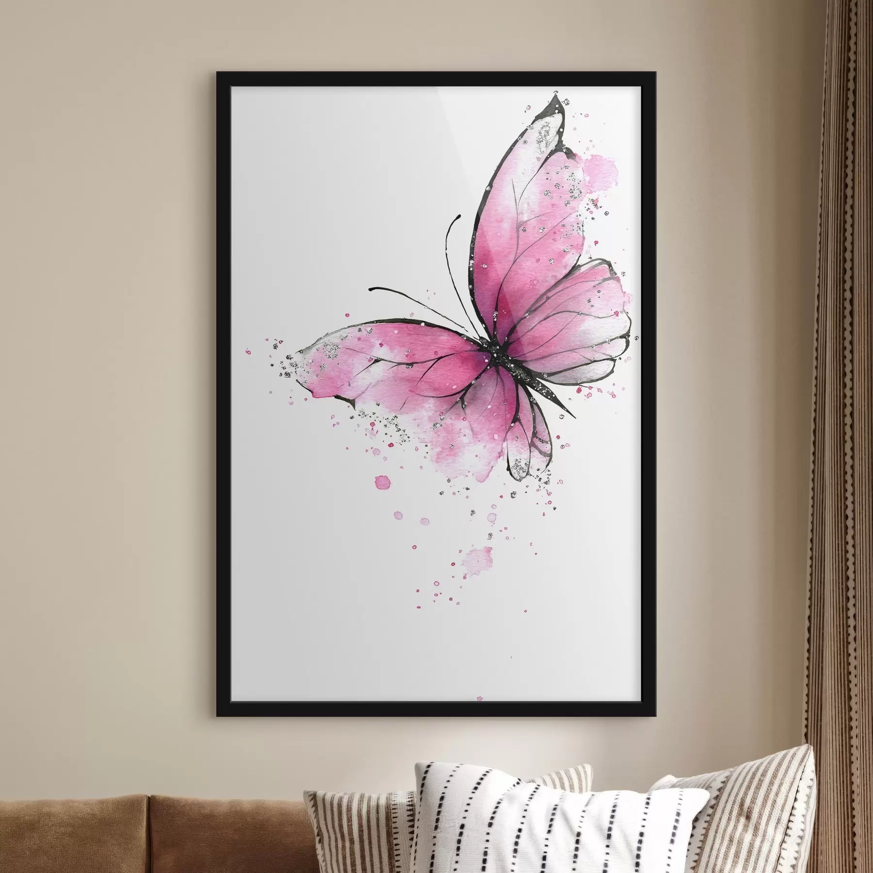 Papier peint photo Papillon rose f46076