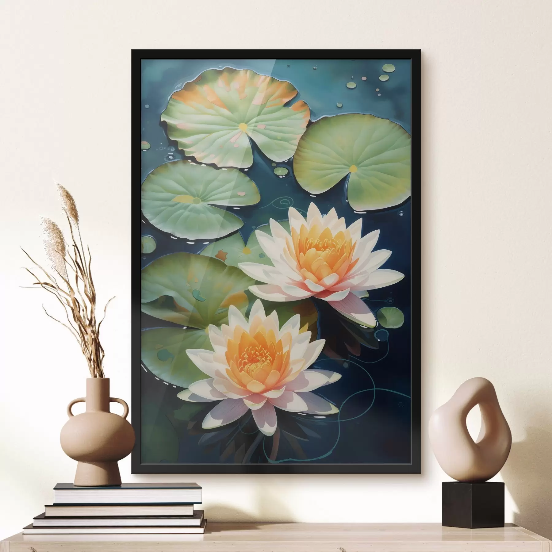 Fotobehang Twee lotusbloemen f46084