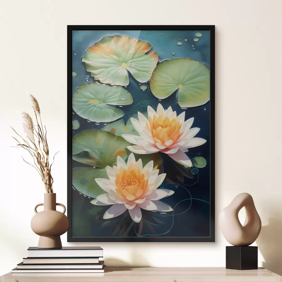 Papier peint photo Deux fleurs de lotus f46084