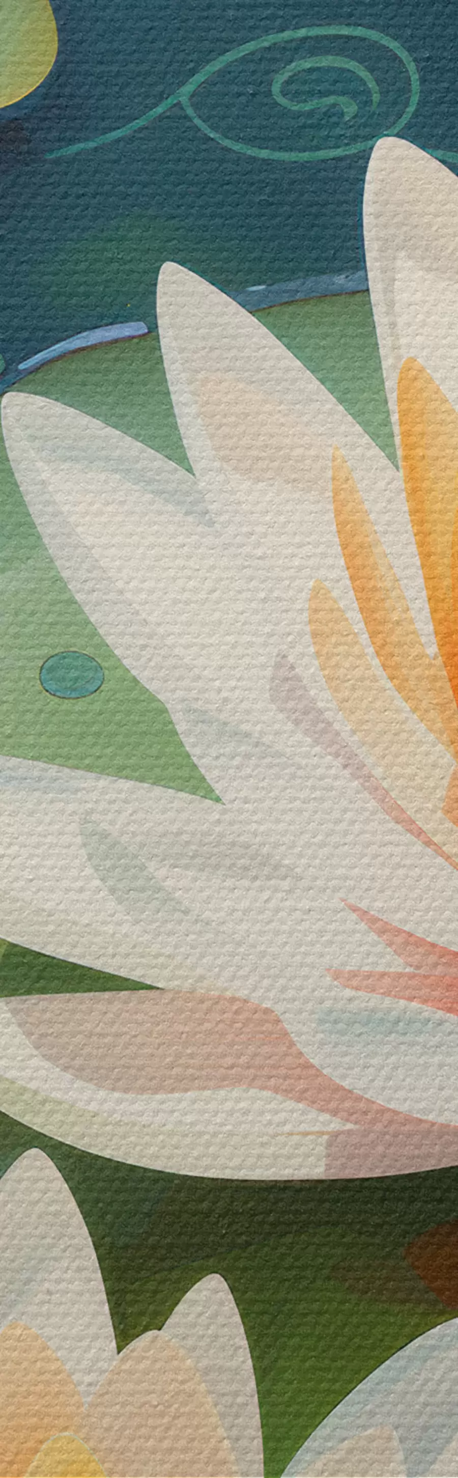  Peintures Poissons dans un étang et fleurs de lotus m00867