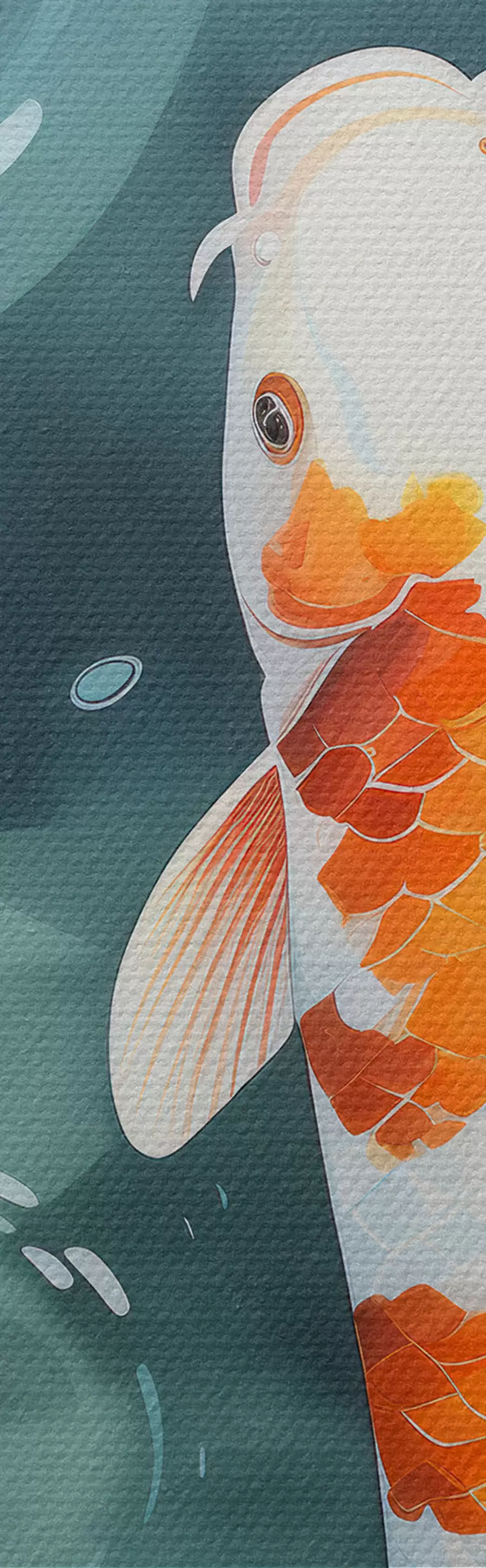  Peintures Images lumineuses de fleurs de lotus et de poissons dans un étang m00869