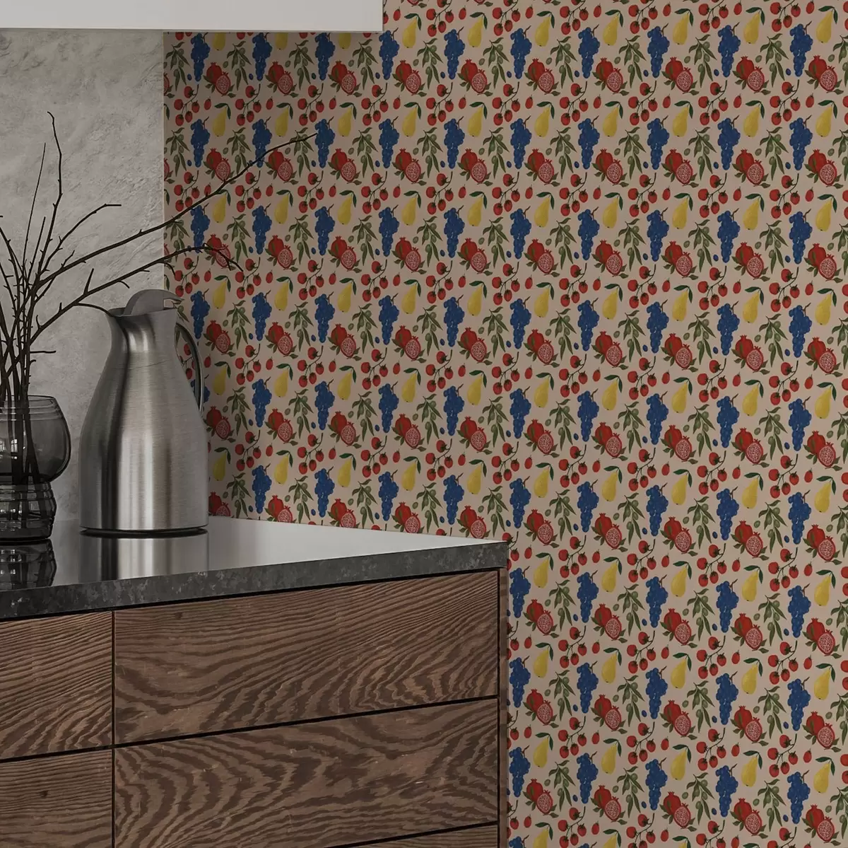 Papier peint Fruits juteux sur fond beige chaud a00801v1