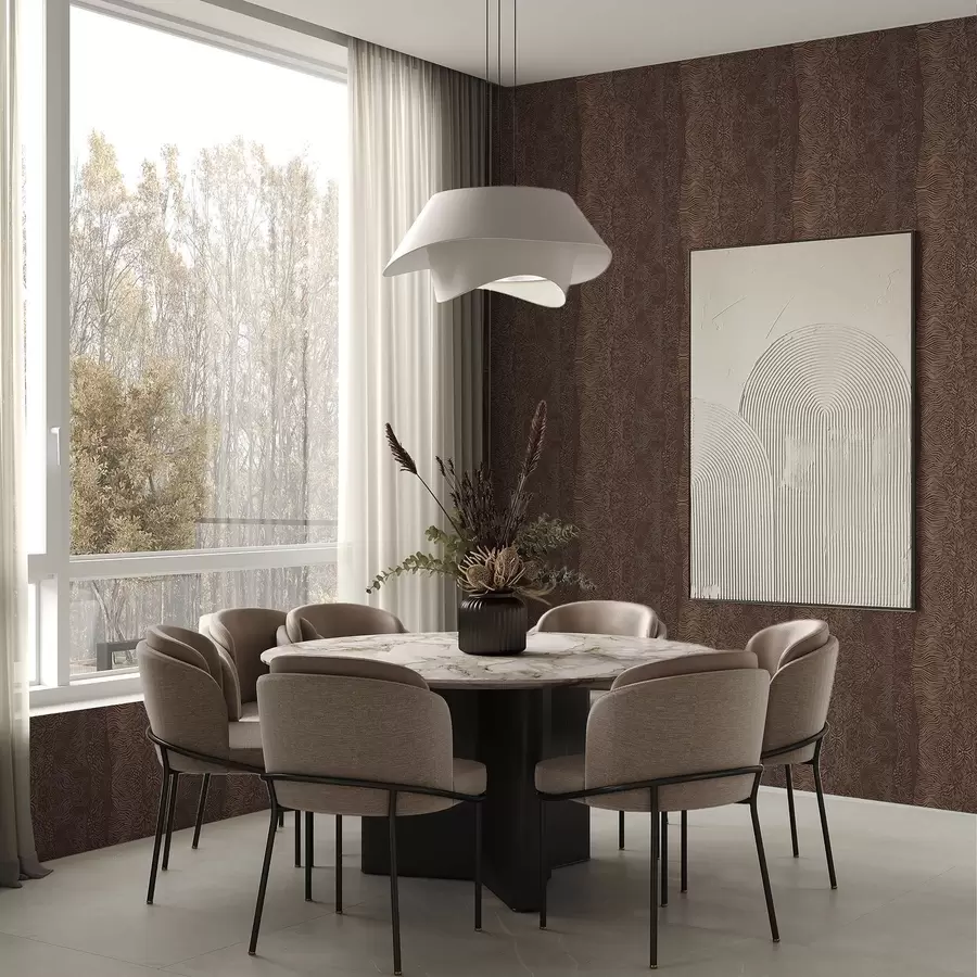 Fotobehang Golvend abstract patroon in warme bruintinten a00804v1