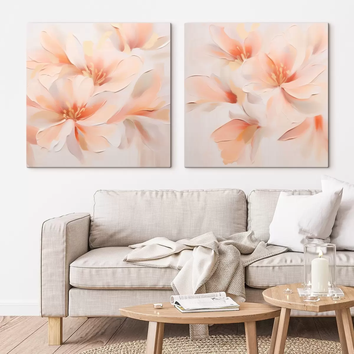  Schilderijen Abstracte delicate bloemen m00789