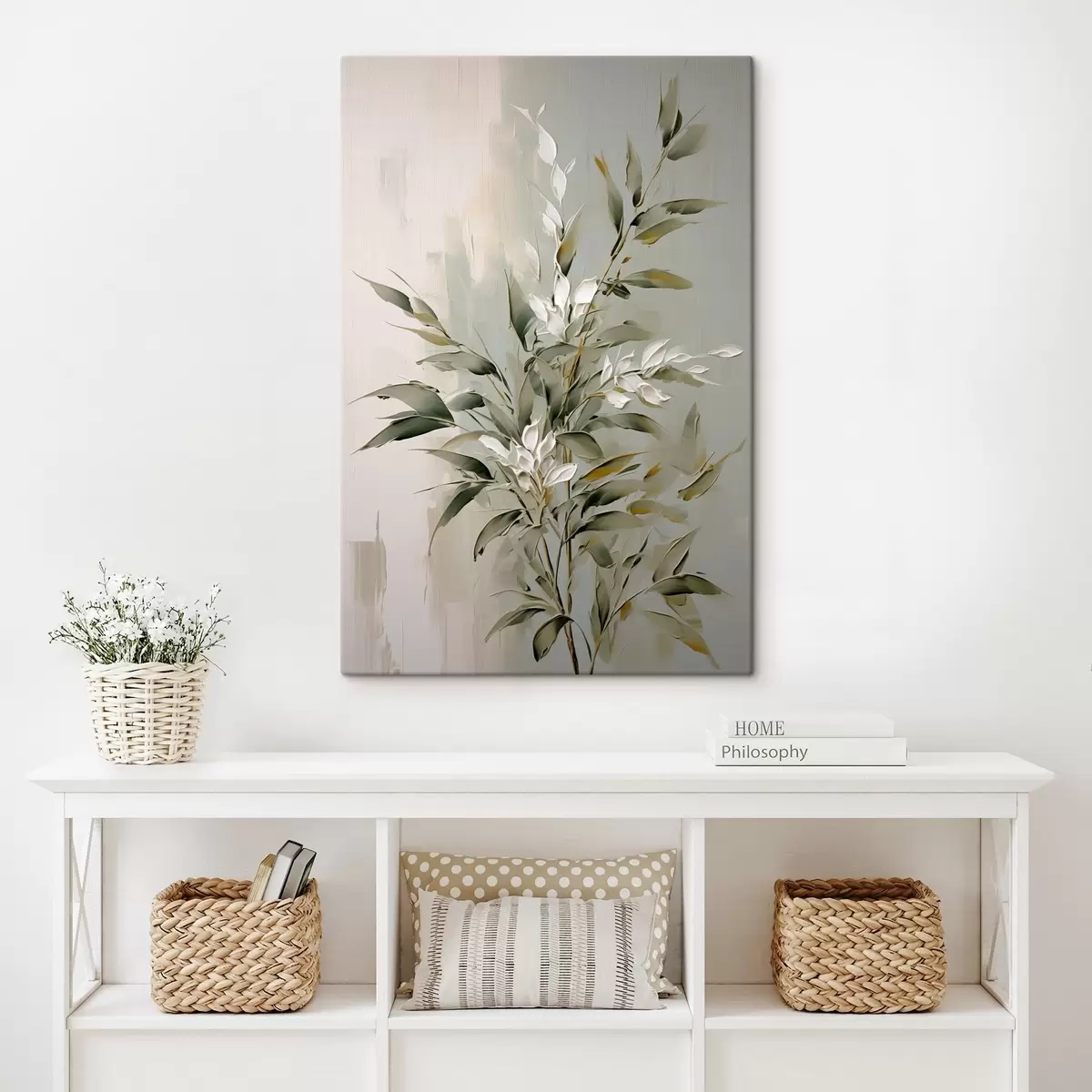  Peintures Branche abstraite avec des feuilles s46135