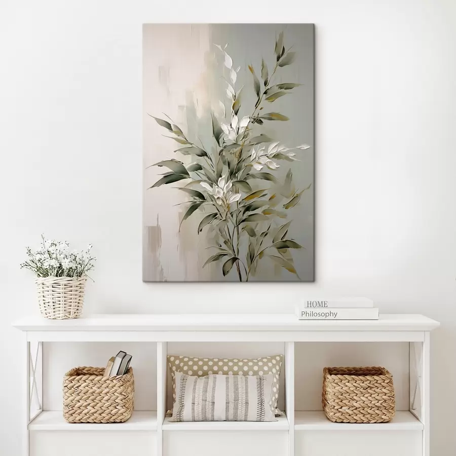  Schilderijen Abstracte tak met bladeren s46135