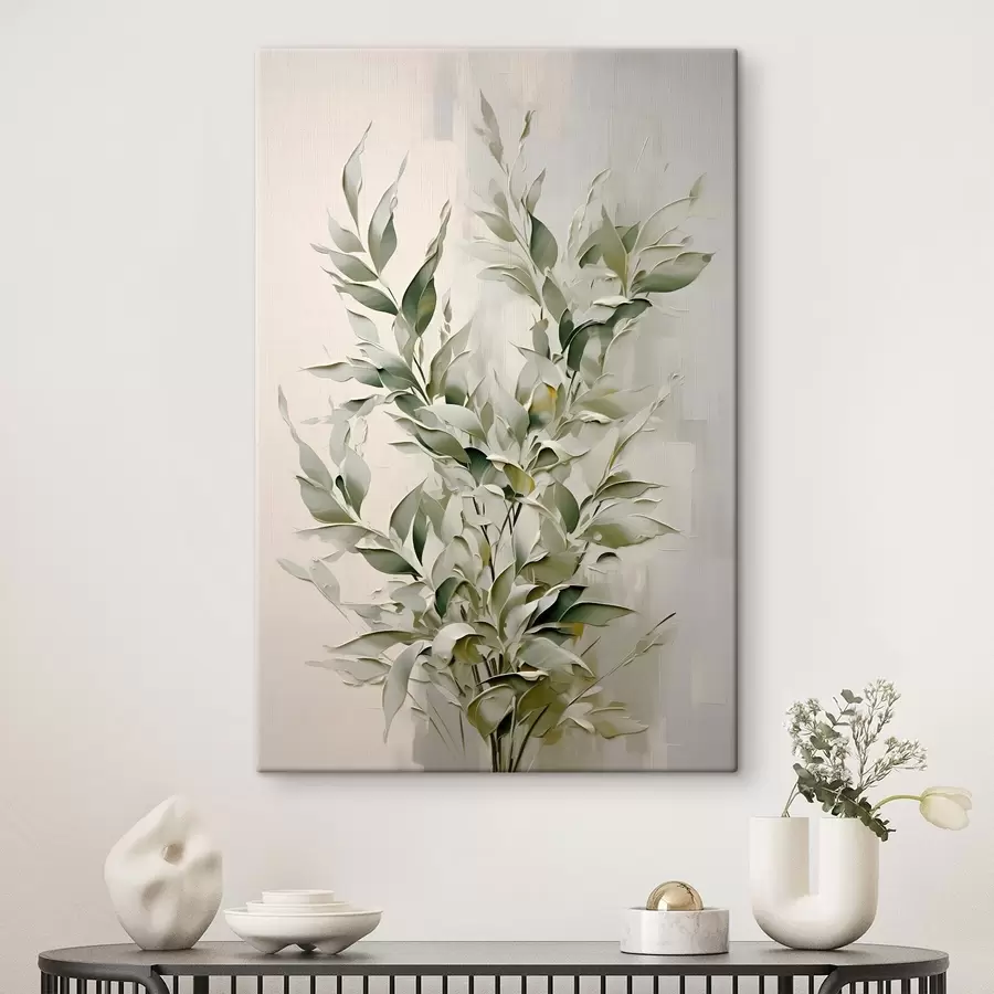  Peintures Branche abstraite avec des feuilles s46136