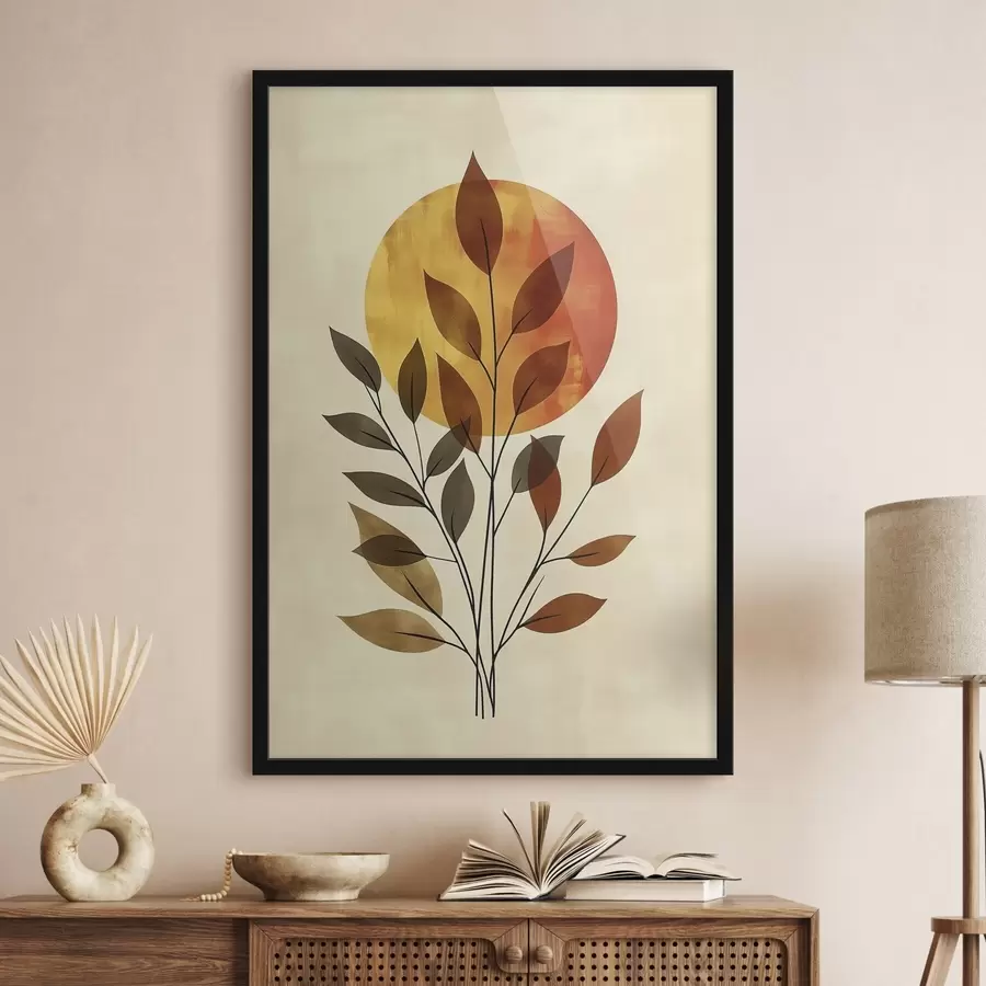 Papier peint photo Branche avec feuilles f46132