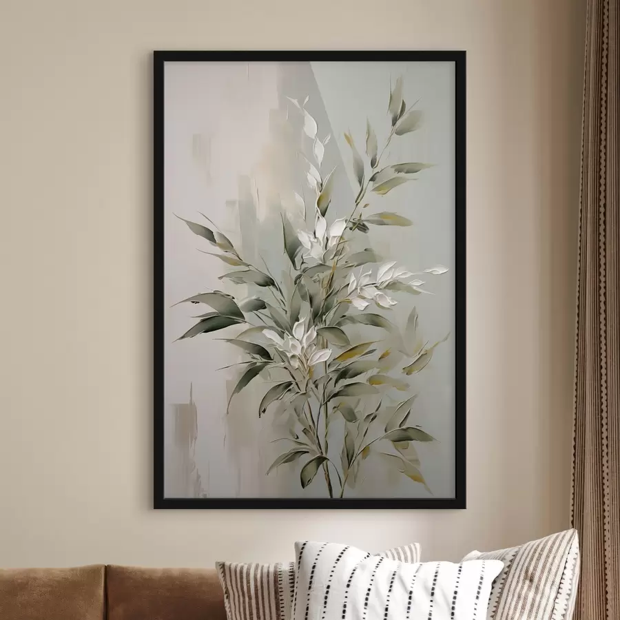 Papier peint photo Branche abstraite avec des feuilles f46135