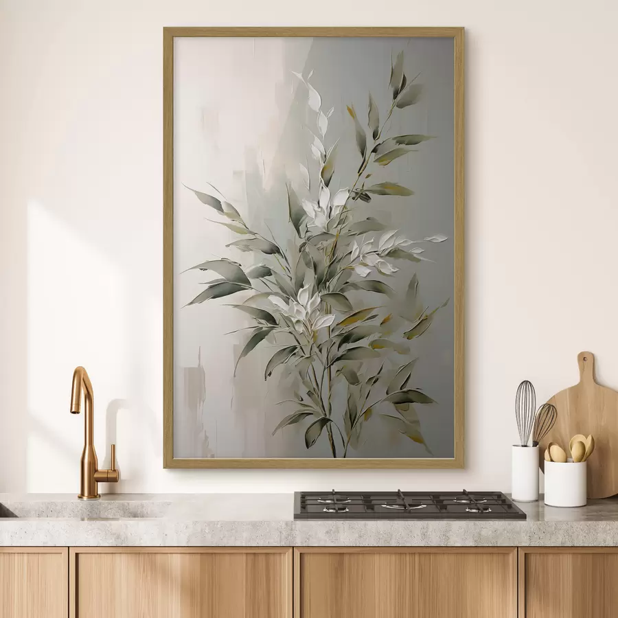 Fotobehang Abstracte tak met bladeren f46135