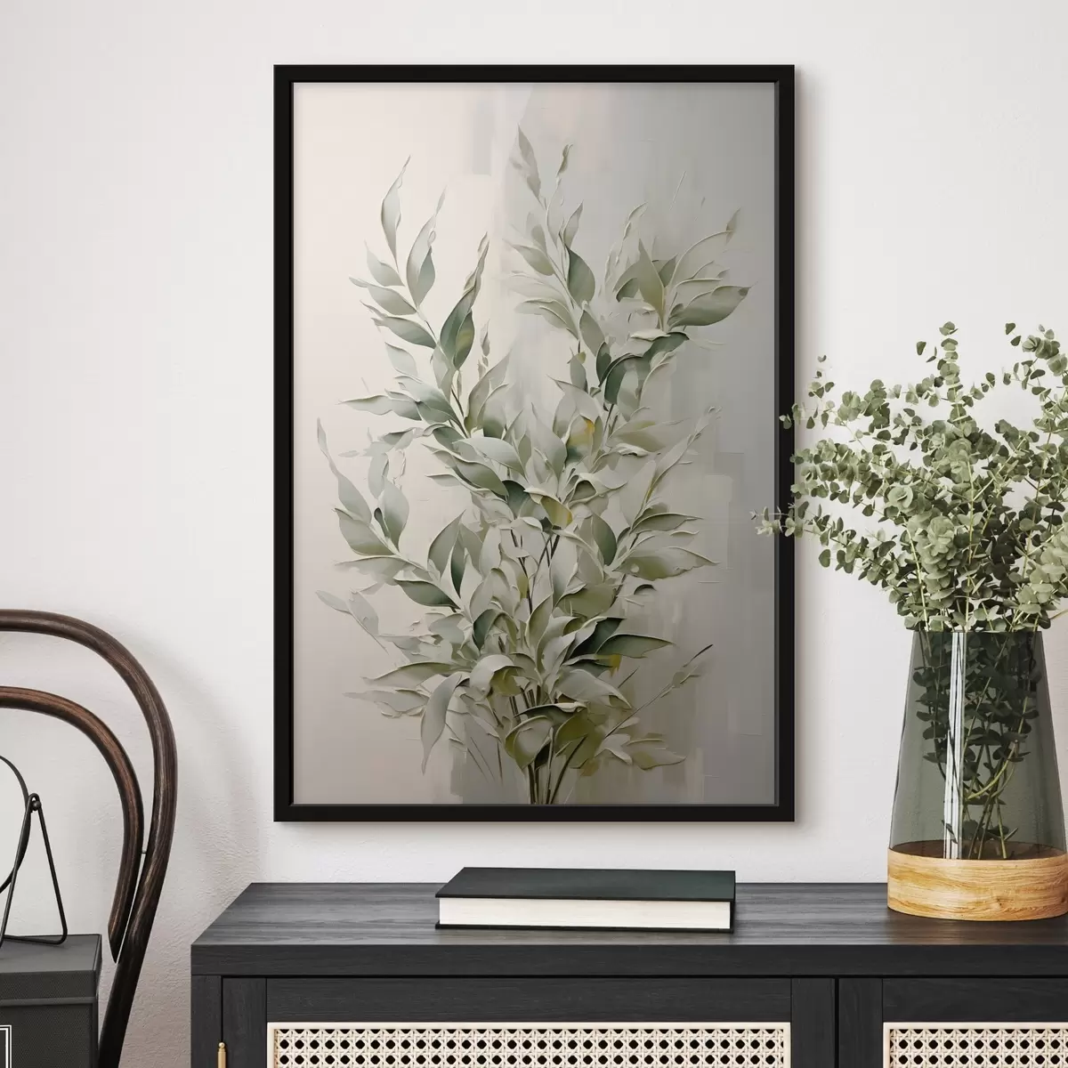 Affiche Branche abstraite avec des feuilles f46136