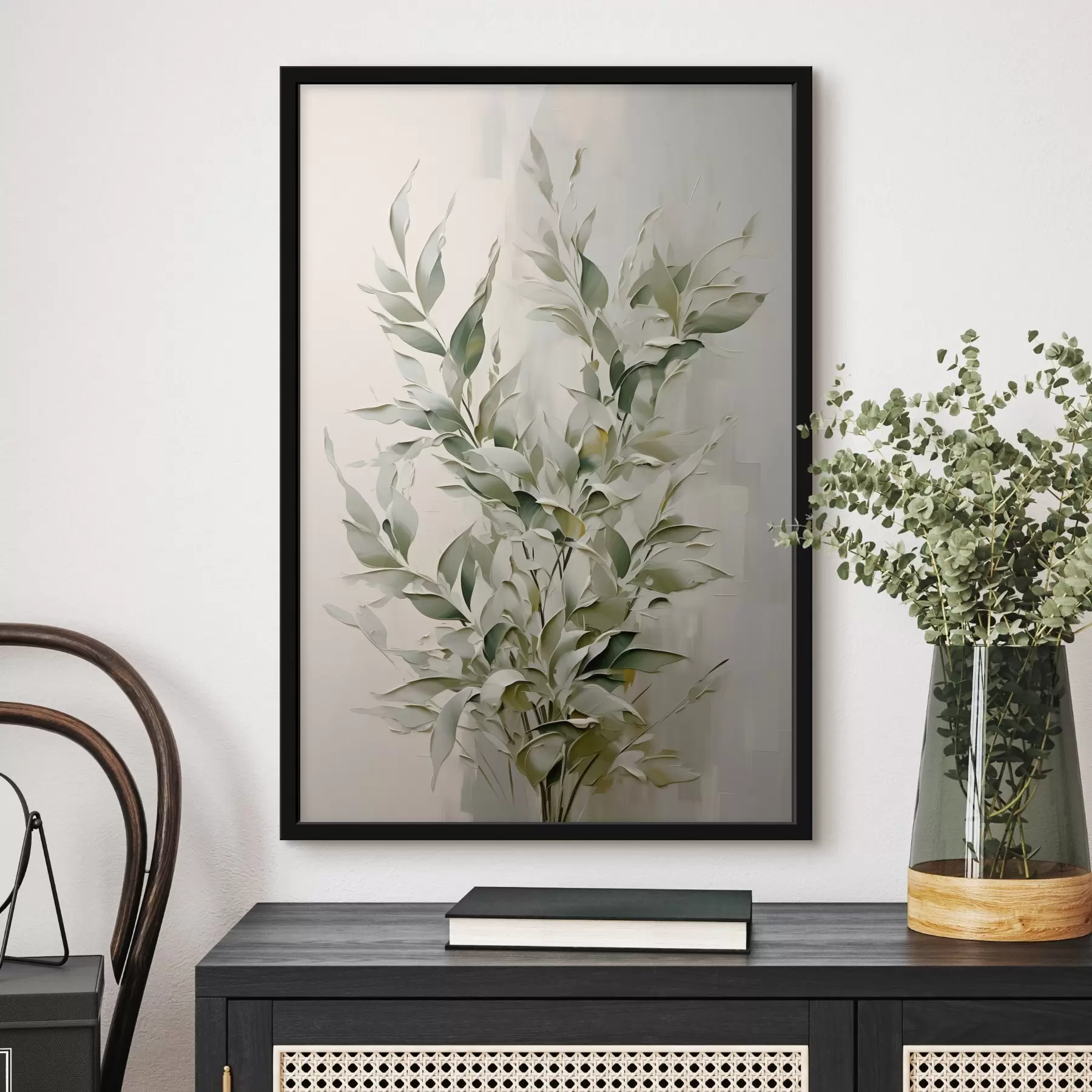 Fotobehang Abstracte tak met bladeren f46136