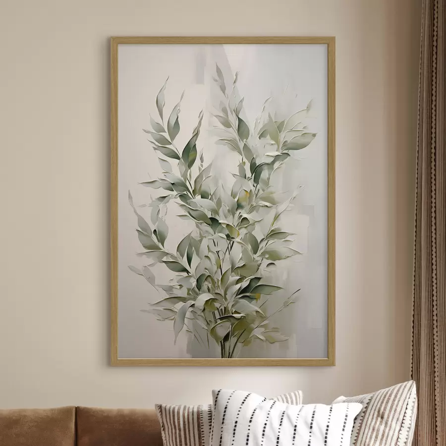 Papier peint photo Branche abstraite avec des feuilles f46136
