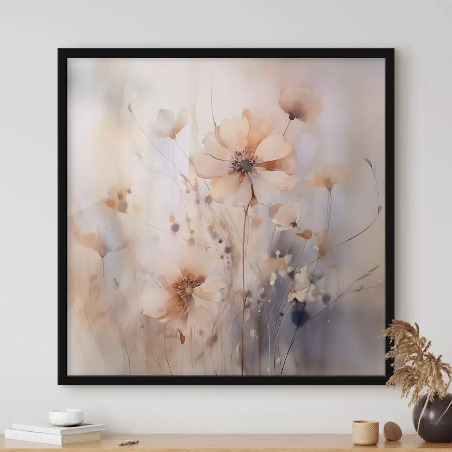 Fotobehang Delicate abstracte wilde bloemen f46139