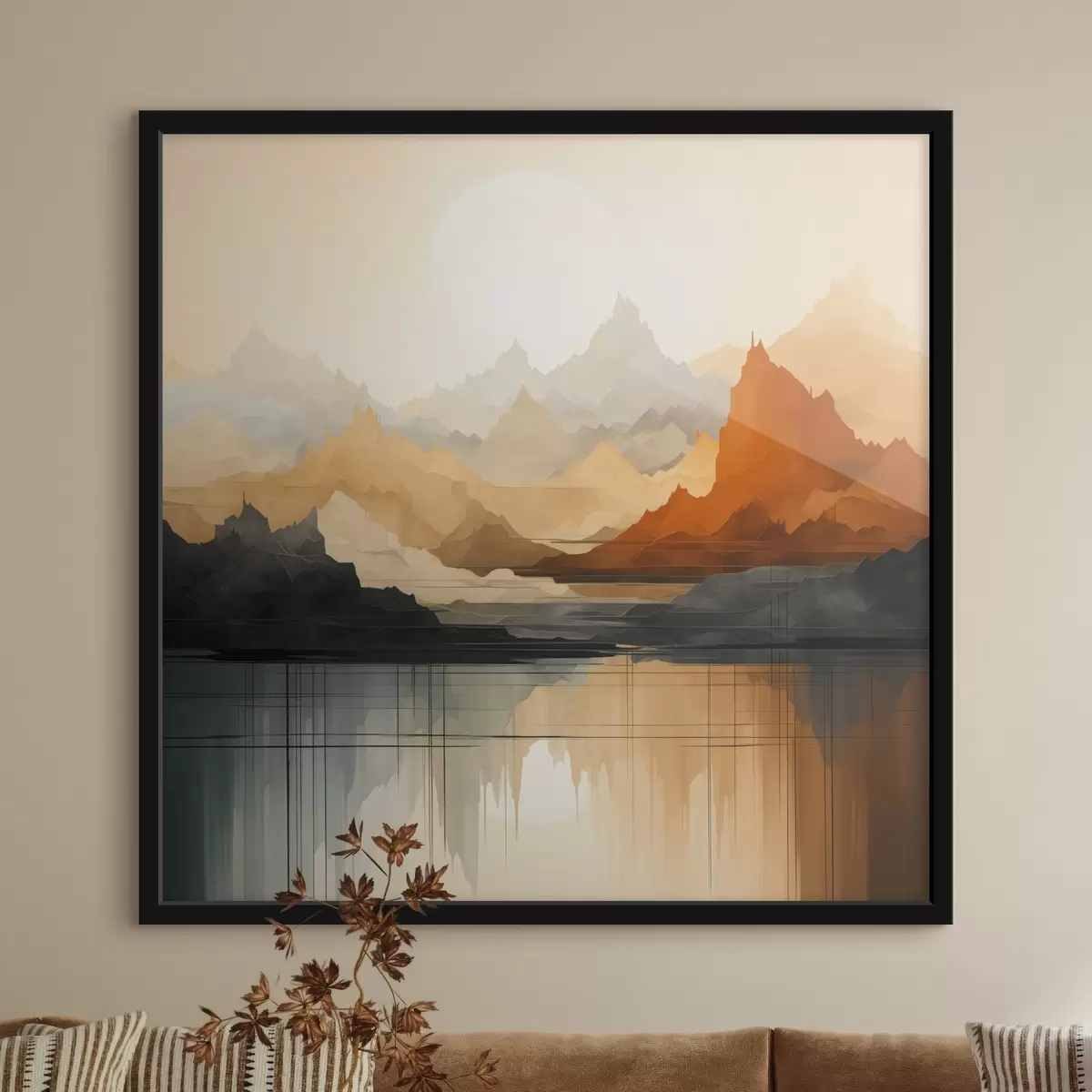 Poster Abstract berglandschap f46140