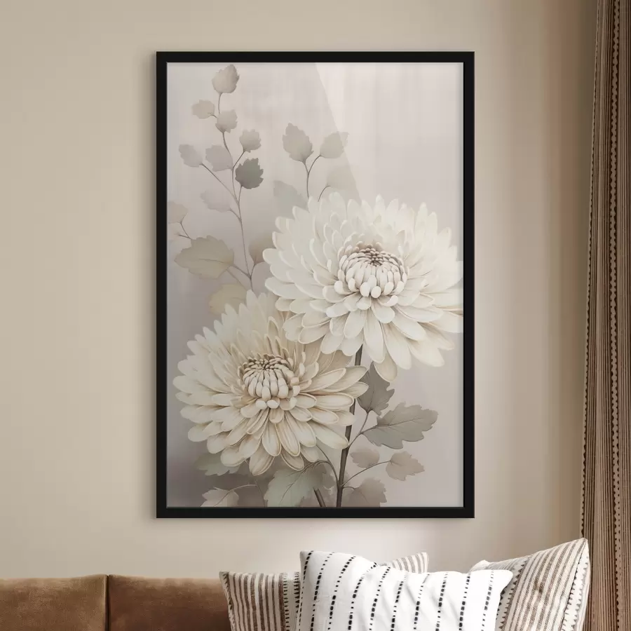 Papier peint photo Chrysanthèmes abstraits f46257