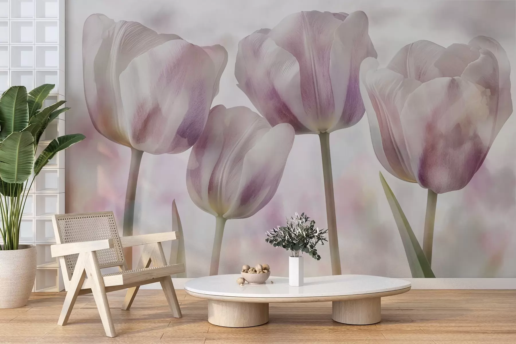 Fotobehang Tulpen in zachte kleuren w04700