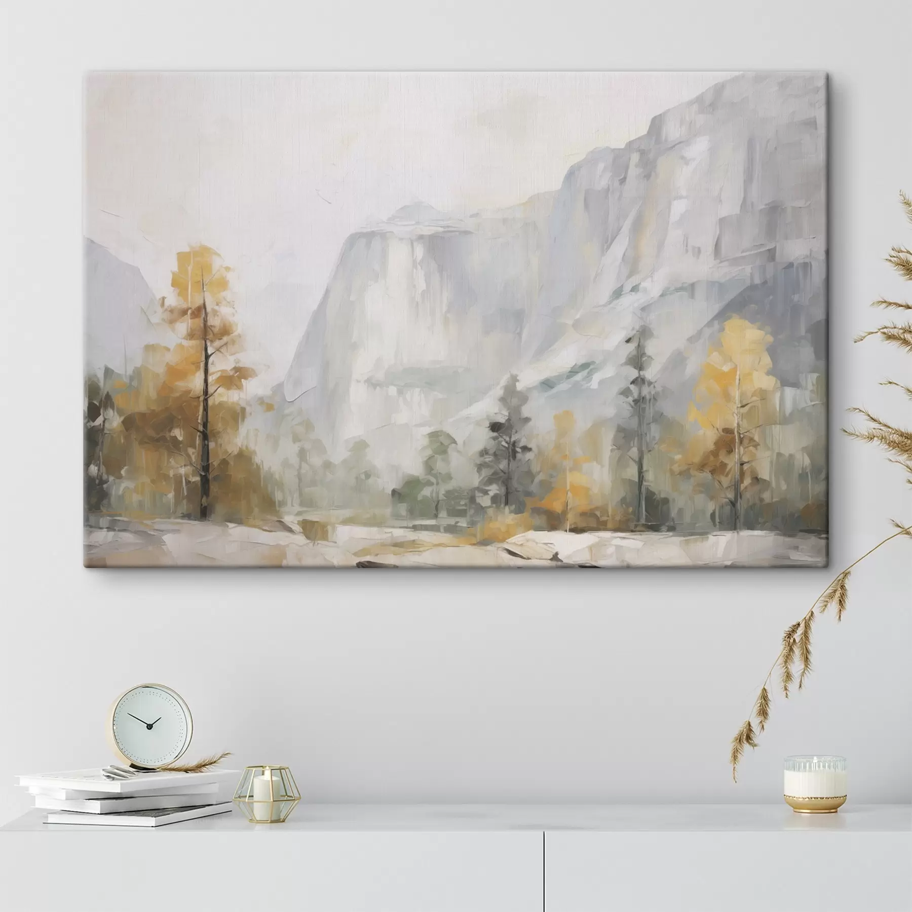  Peintures Paysage d'une forêt devant des montagnes, imitation d'une peinture s46299