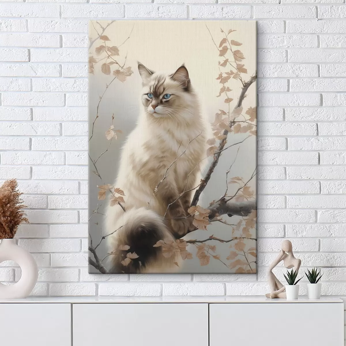  Peintures Un chat sur une branche d'arbre s46300