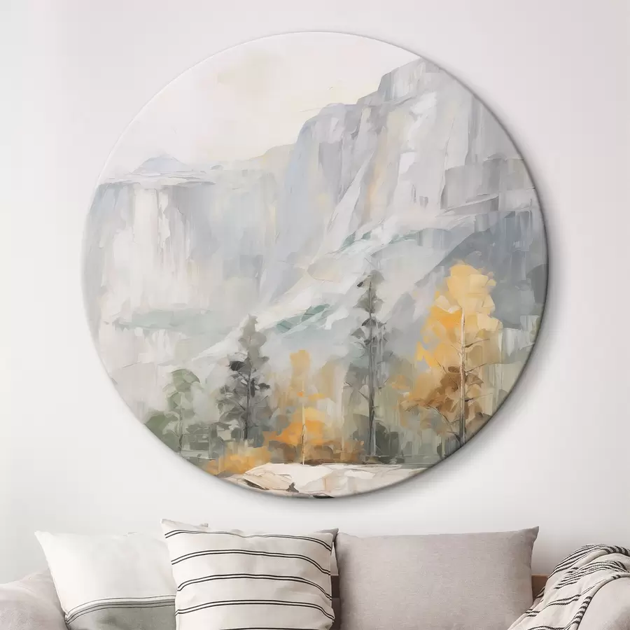  Peintures Paysage d'une forêt devant des montagnes, imitation d'une peinture r46299
