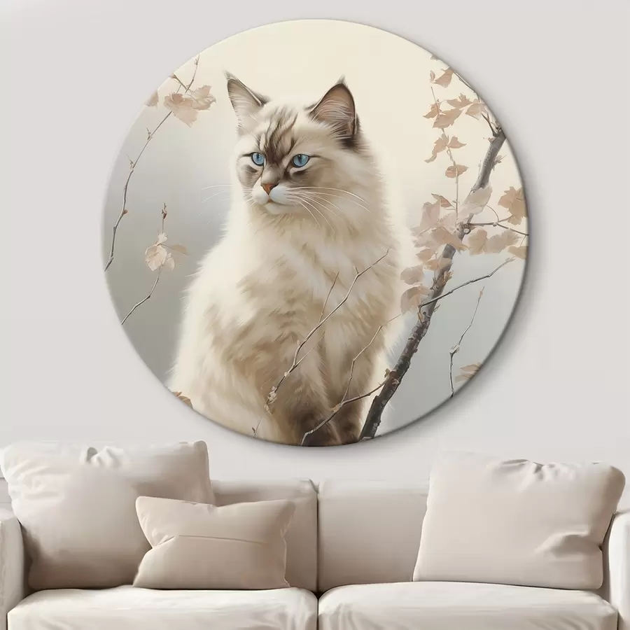  Schilderijen Een kat op een boomtak r46300