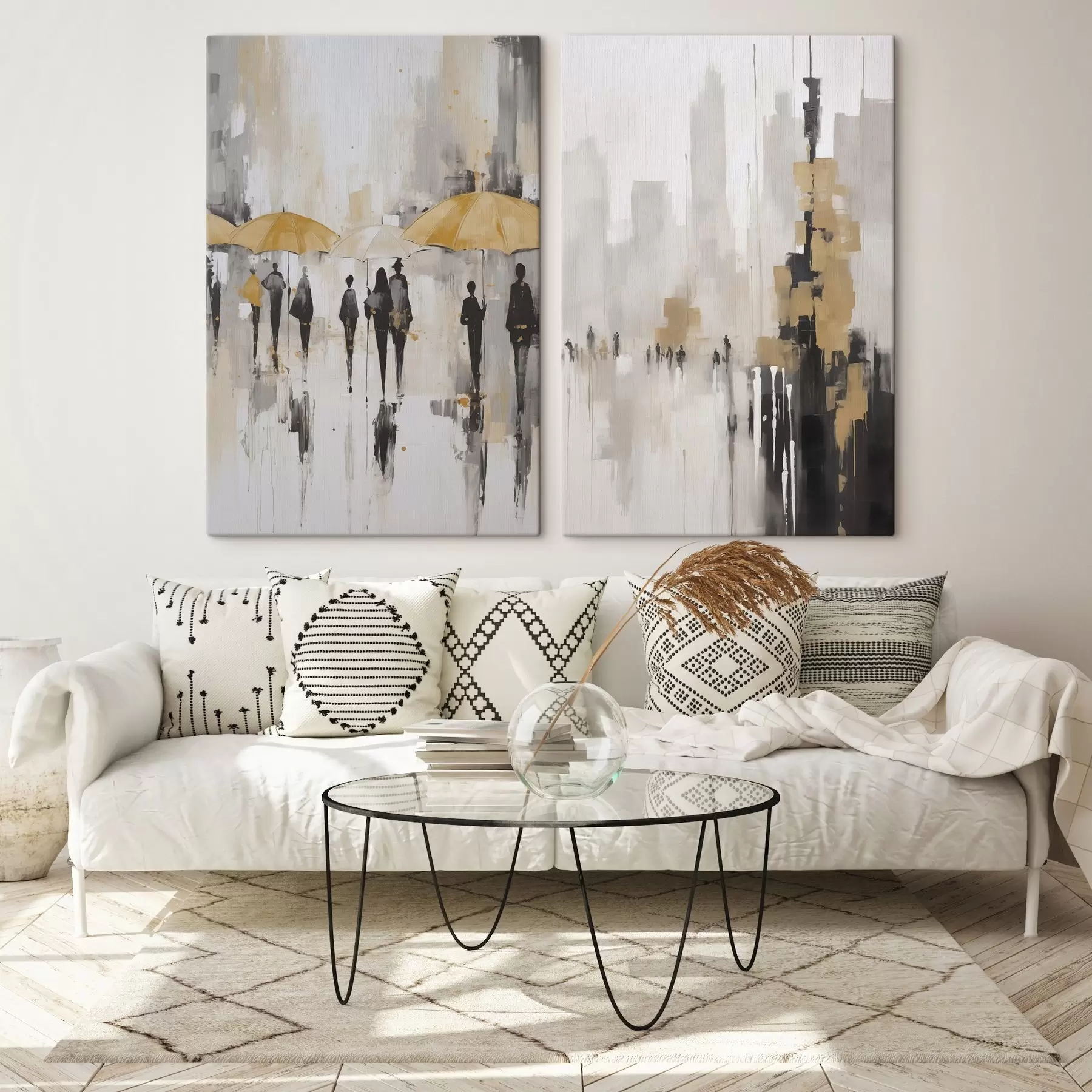  Schilderijen Abstract stedelijk landschap m00873