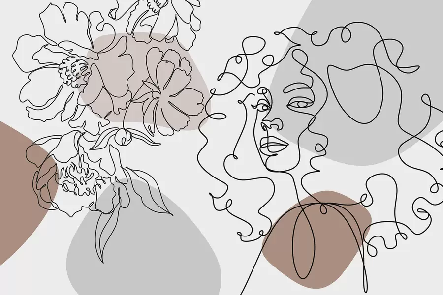 Fotobehang Meisje in rijen w04724