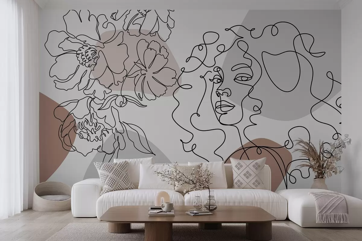 Papier peint photo Fille dans les files d'attente w04724