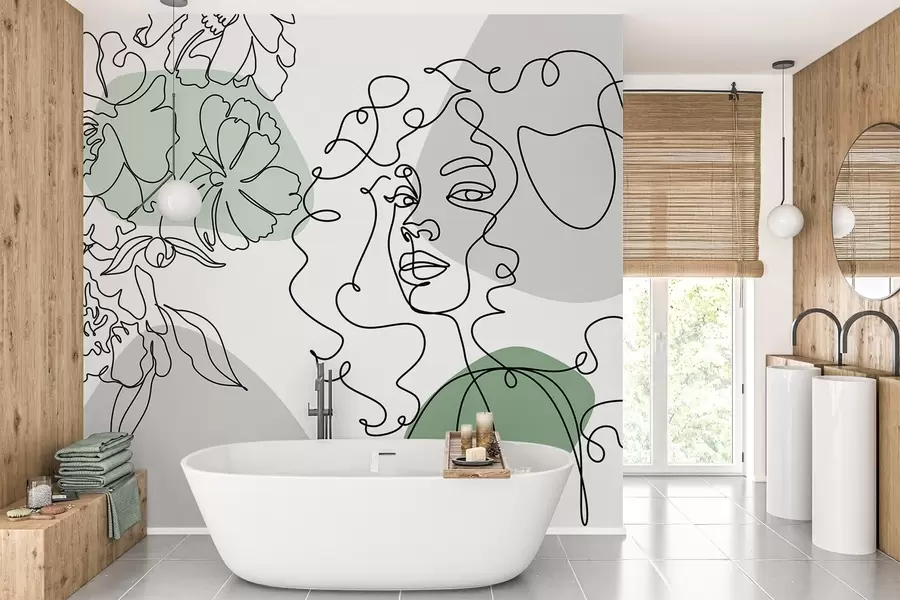 Fotobehang Meisje in rijen w04724v1