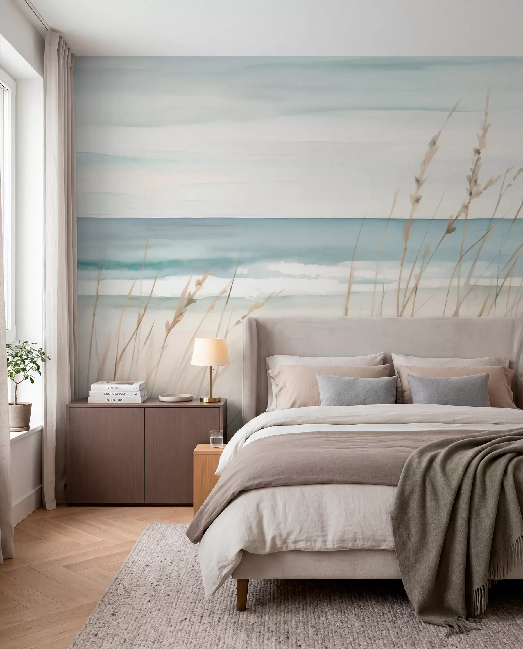 Papier peint photo Herbes tendres au bord de la mer w04737