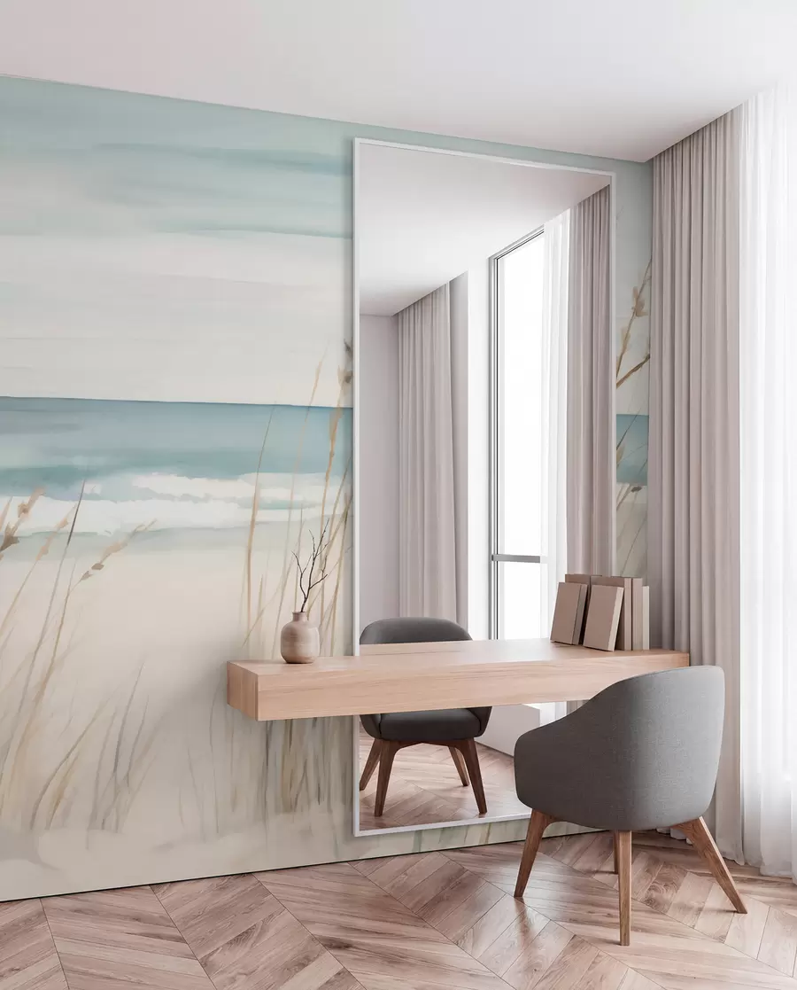 Papier peint photo Herbes tendres au bord de la mer w04737