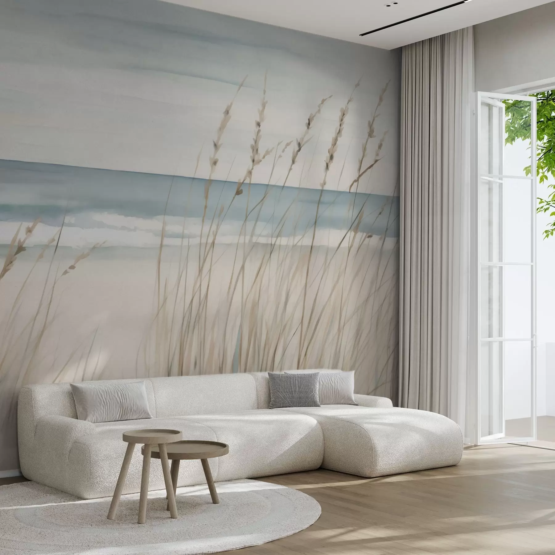  Peintures Herbes tendres au bord de la mer w04737