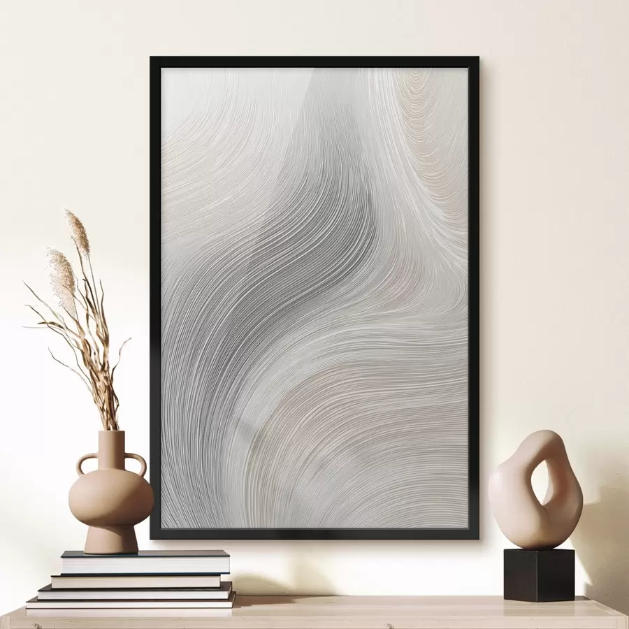 Fotobehang Abstracte vloeiende lijnen in neutrale tinten f46154