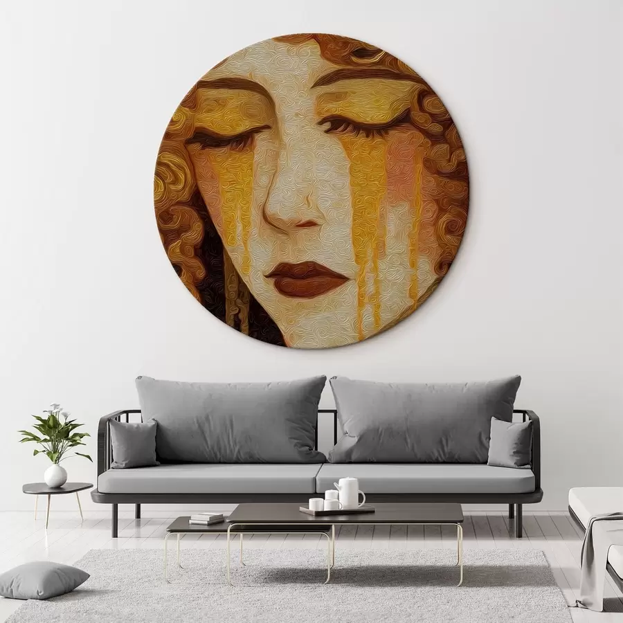  Schilderijen Vrouwelijk portret met rood haar en decoratieve make-up r46149