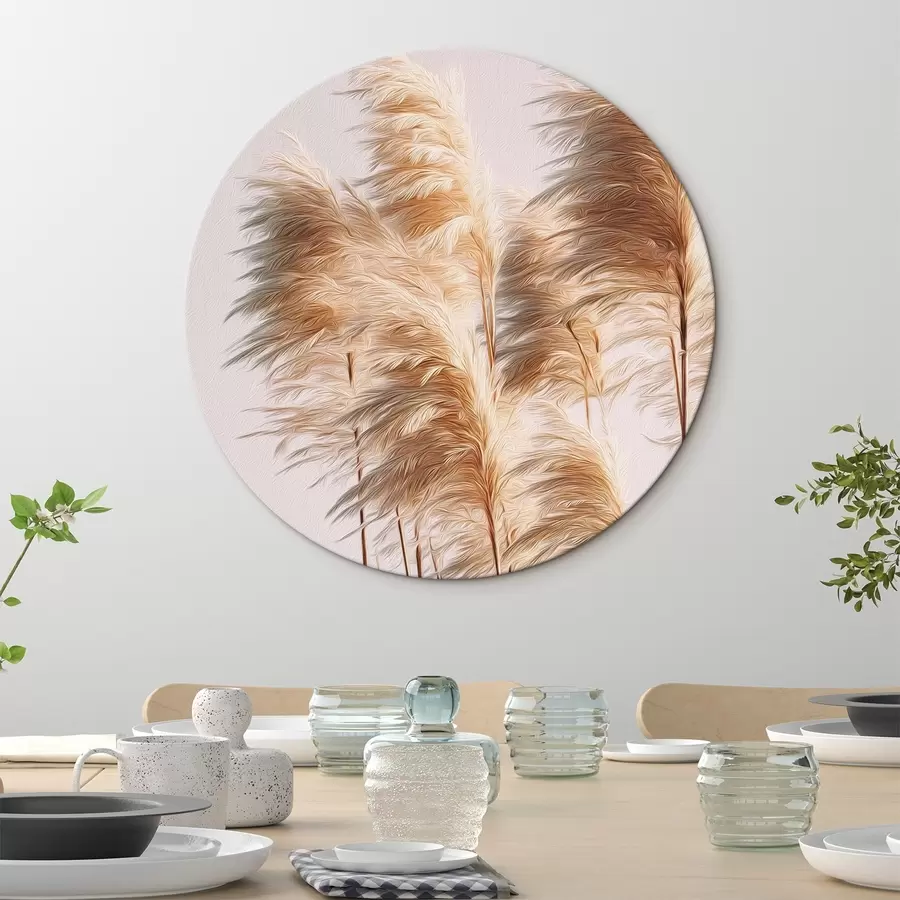  Peintures Herbes décoratives duveteuses sur fond clair r46157