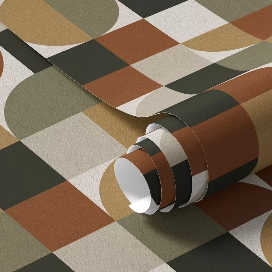 Papier peint photo Géométrie modulaire dans des tons chauds et terreux a00770