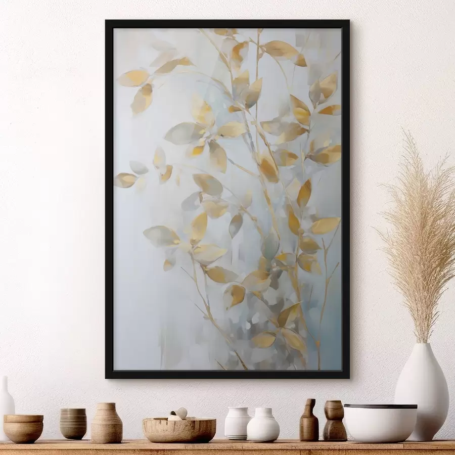 Papier peint photo Feuilles abstraites imitation de peinture f46348