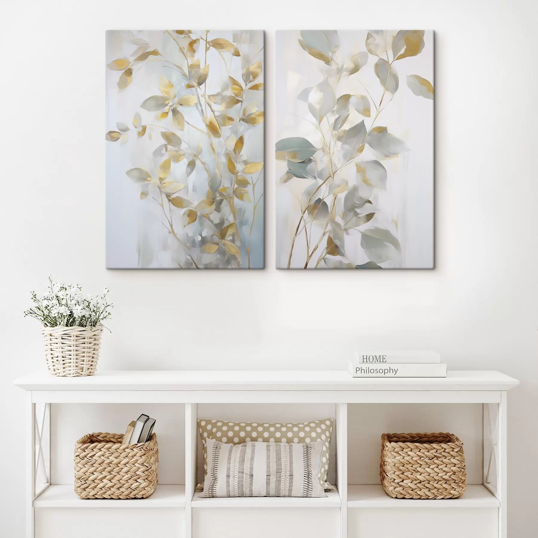  Schilderijen Abstracte bladeren imitatie van schilderij m00907