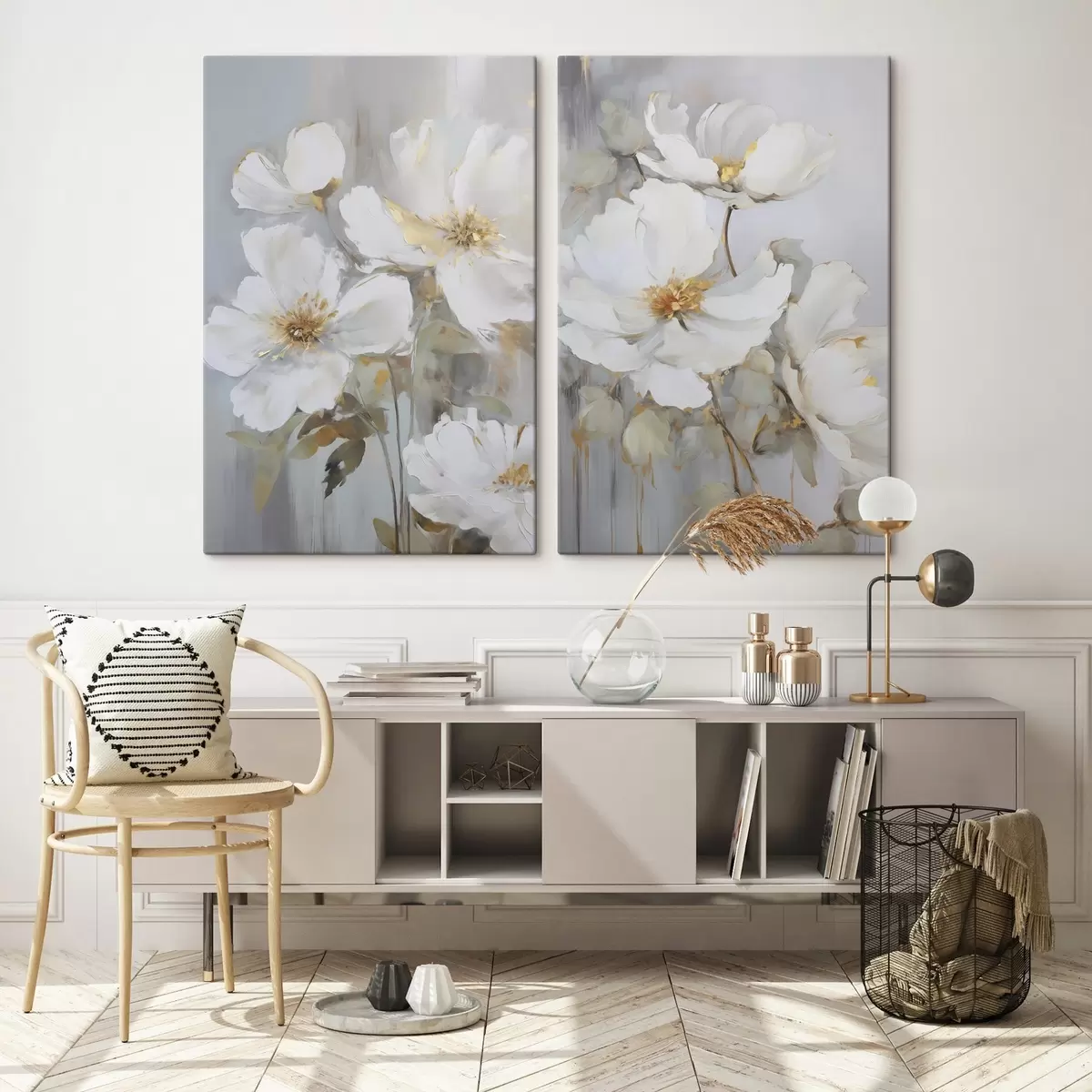  Schilderijen Abstracte bloemen imitatie van schilderkunst m00906