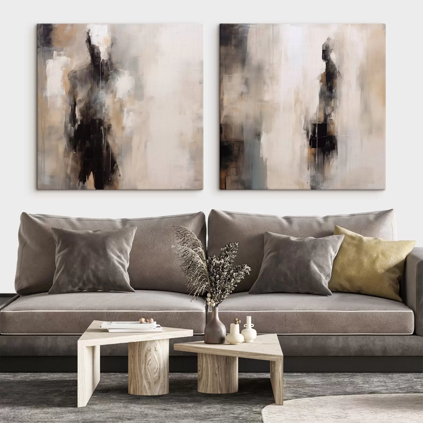  Schilderijen Abstracte menselijke figuren in de schaduwen m00860