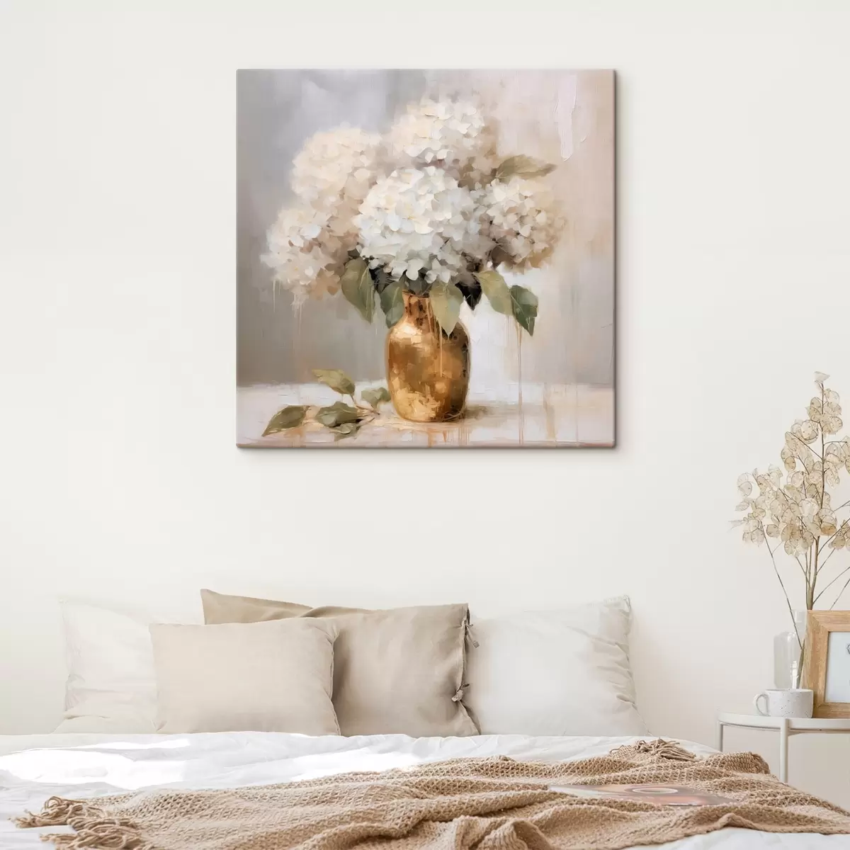  Peintures Bouquet délicat d'hortensias dans un vase s46263