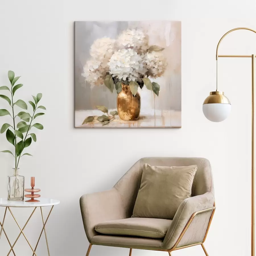  Peintures Bouquet délicat d'hortensias dans un vase s46263