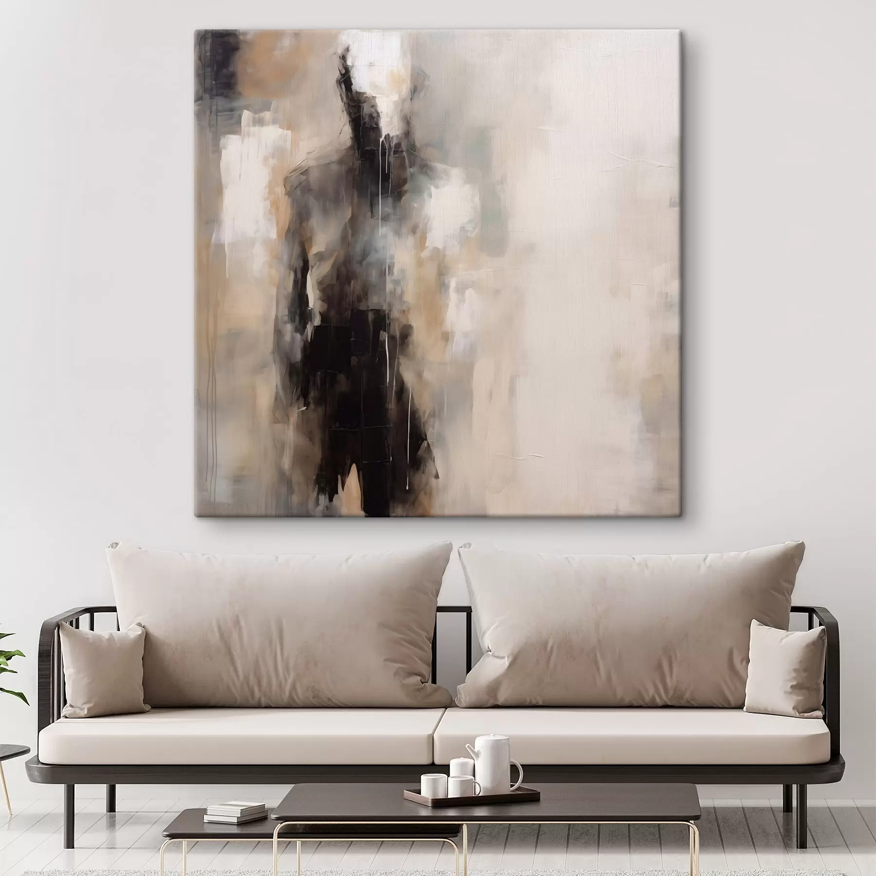  Peintures Une silhouette humaine abstraite dans l'ombre s46360