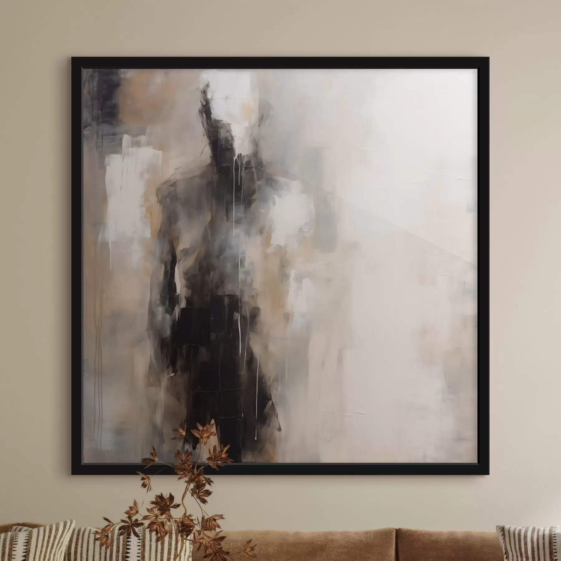 Fotobehang Een abstract menselijk figuur in de schaduwen f46360