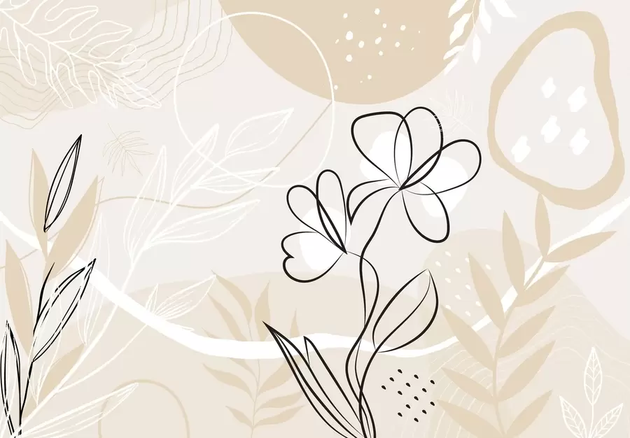 Fotobehang Samenvatting met planten w04760