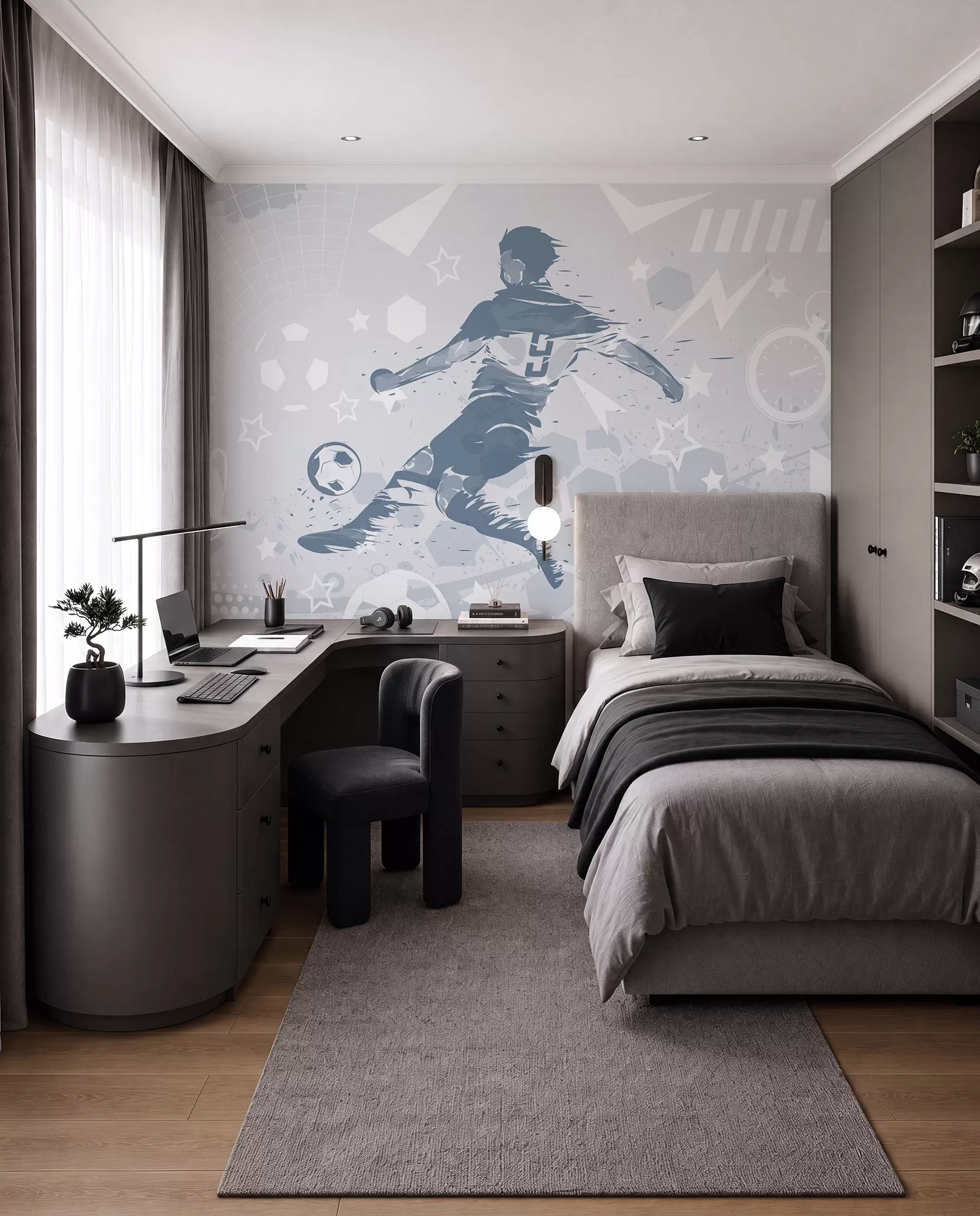Papier peint photo Joueur de football, sport w04763v1