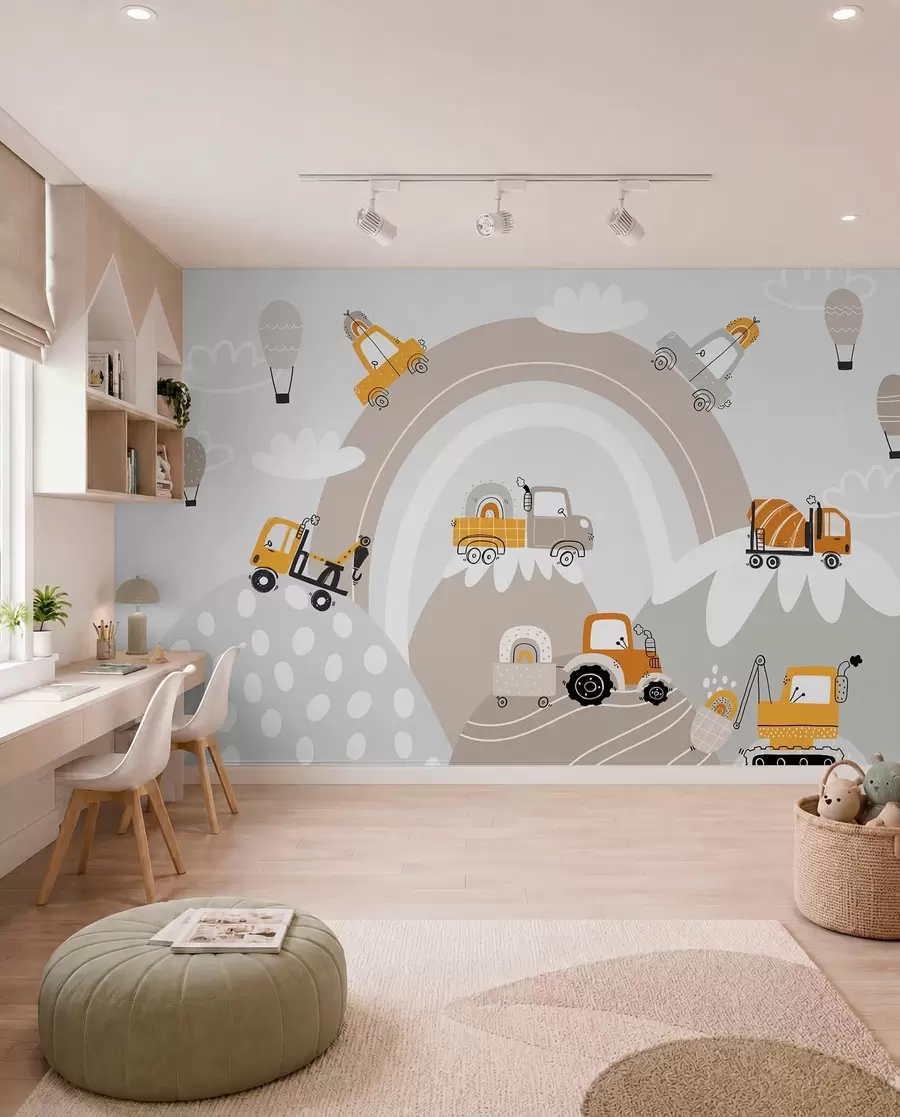Fotobehang Kinderwagens, tractoren w04765