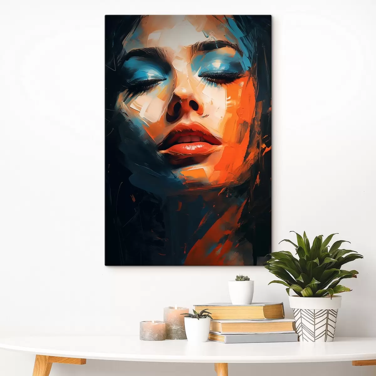  Schilderijen Meisjesgezicht met verf s46377